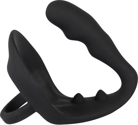 You2Toys Black Velvets Cock & Balls Spliting Ring with Buttplug Black 10.5cm