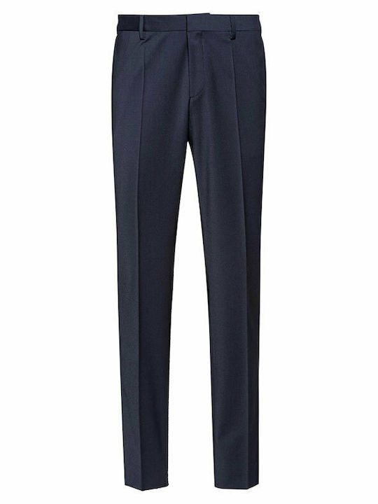 Getlin Trousers Suit Elastic in Slim Fit Navy Blue