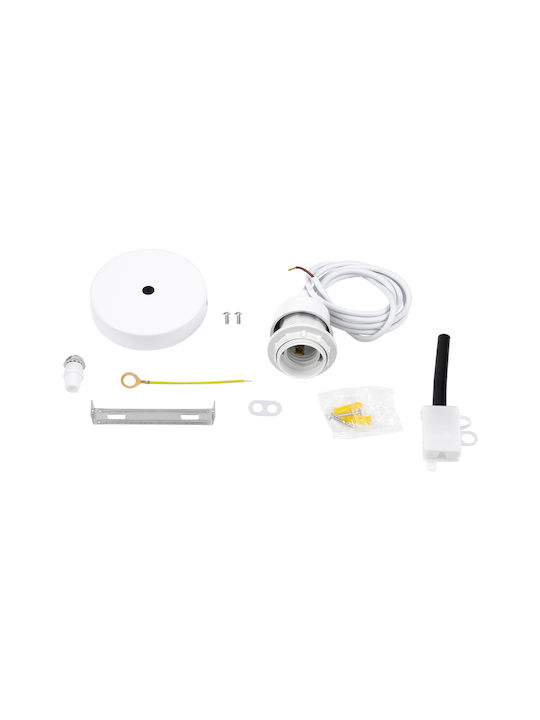 GloboStar Hanna Pendant Light White with Rope for Socket E27 5x18x110cm