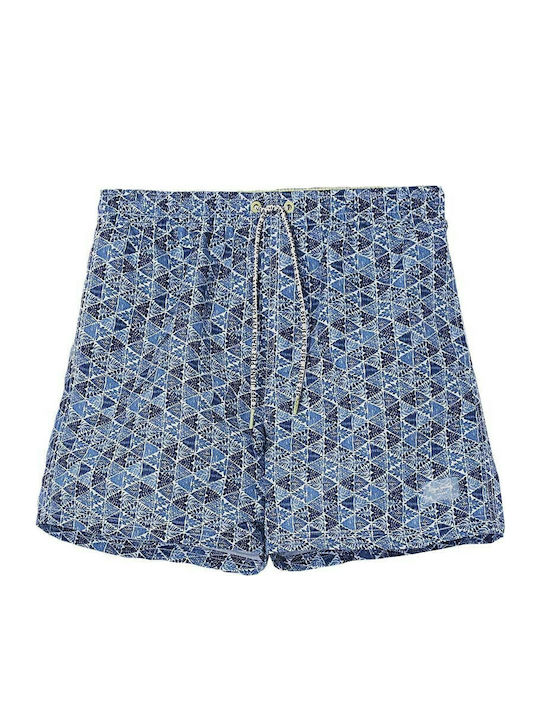 Men's Swimwear Shorts Navy Blue with Patterns