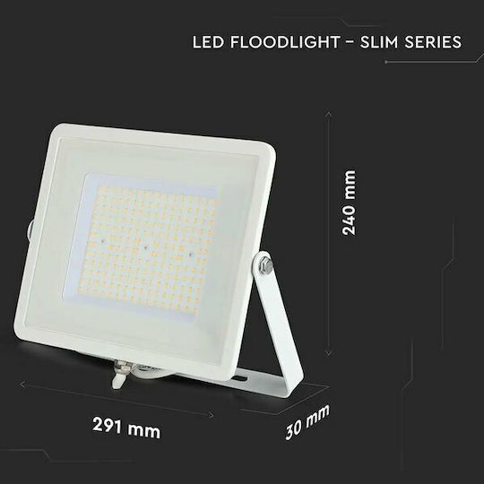 V-TAC Waterproof LED Floodlight 100W Natural White 4000K IP65