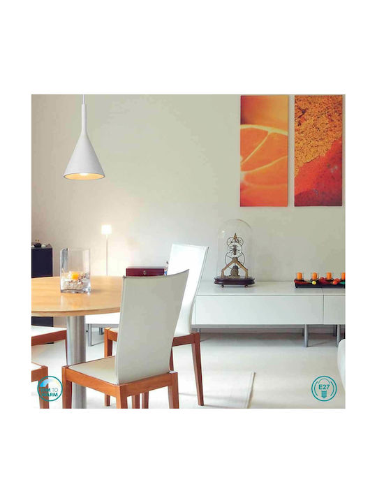 Lucide Lightning Gipsy Pendant Light Single-Light for Socket E27 White