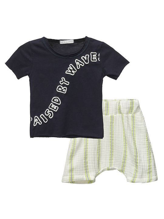 Two In A Castle Kinder Set mit Shorts Sommer 2Stück Marineblau