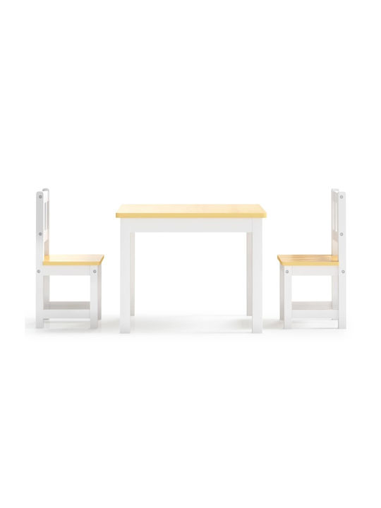 Kids Table and Chairs Set made of Wood White vidaXL