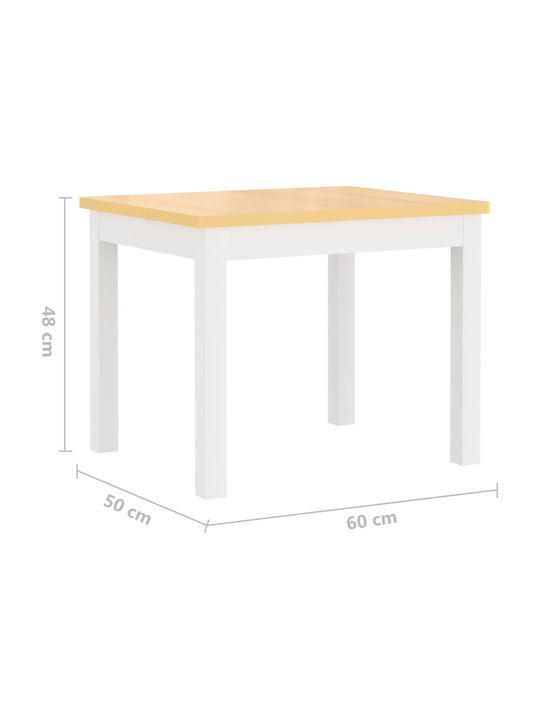 Kids Table and Chairs Set made of Wood White vidaXL