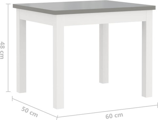 Kids Table and Chairs Set made of Wood White vidaXL