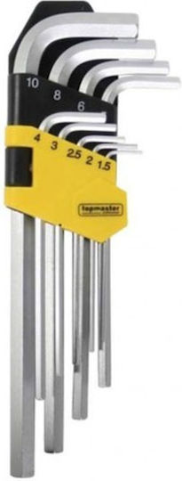 Topmaster Σετ 9 Κλειδιά Allen σε Σχήμα L