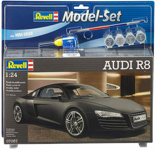 Revell Audi R8 Metal Modeling Figure Car 106 Pieces in Scale 1:24 with Glue and Paints 18.4cm.