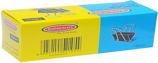 Exas Paper Клипове Металик Bambalio 19mm Черни 12бройки