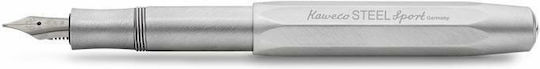 Kaweco Стил Спорт Писалка Medium Сребриста от Inox с Червено Мастило