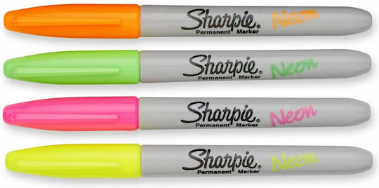 Sharpie 007189 Μαρκαδόροι Ζωγραφικής 0.9mm Λεπτοί, Neon Σετ 4 χρώματα