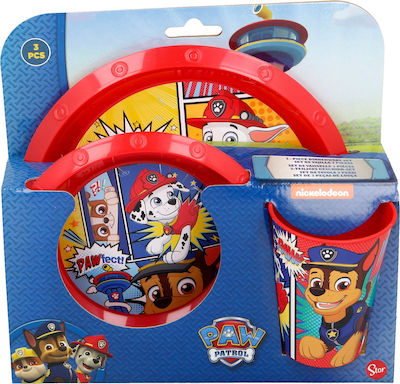 Set Essgeschirr Paw Patrol aus Kunststoff Blau 3Stück für 3+ Monate