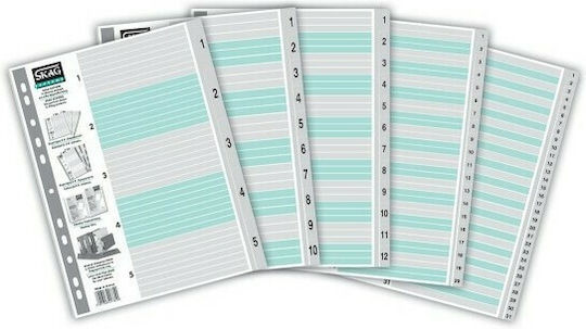 Skag Plastic Dividers for Documents A4 with Holes 12pcs Economy