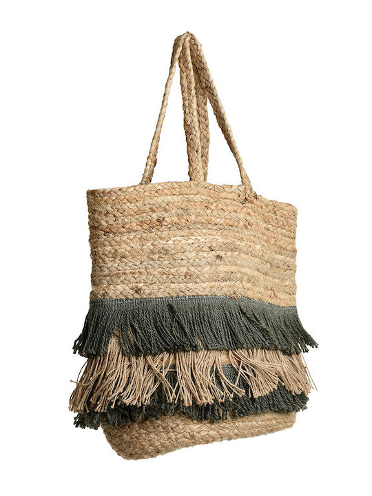 Ble Resort Collection Straw Beach Bag with Wallet Beige