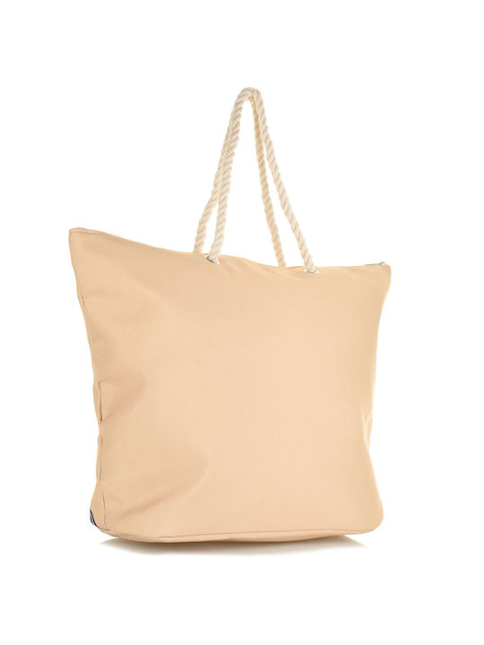 Beverly Hills Polo Club Fabric Beach Bag Beige