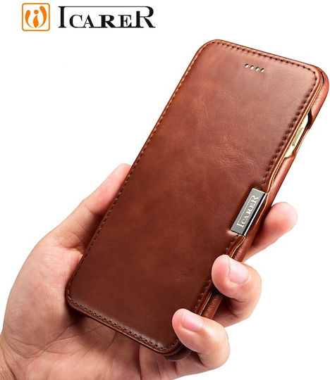 iCarer Vintage Series Book Piele artificială Roșu (iPhone 8/7 Plus)