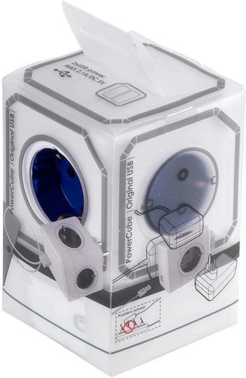GloboStar PowerCube with Surge Protection 4 Positions with 2 USB-A