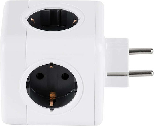 GloboStar PowerCube 4 Θέσεων με 2 USB-A Γκρι
