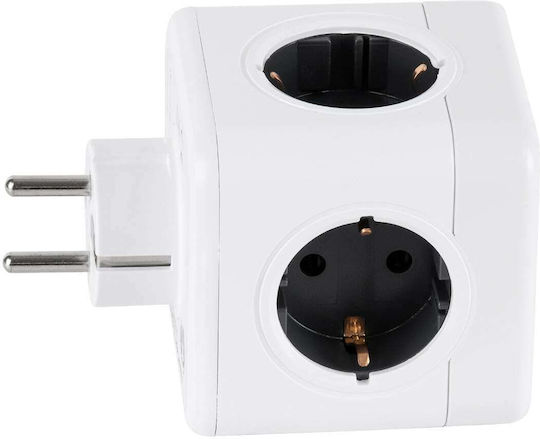 GloboStar PowerCube 4 Θέσεων με 2 USB-A Γκρι