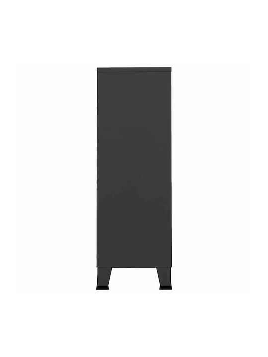 Zweiflügeliger Schrank Metallisch mit Trennwand & 2 Regale Charcoal 67x35x107cm