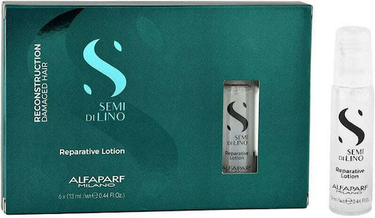 Alfaparf Milano Professional Semi Di Lino Reconstruction Hair Ampoules Repair For Women 6x13ml