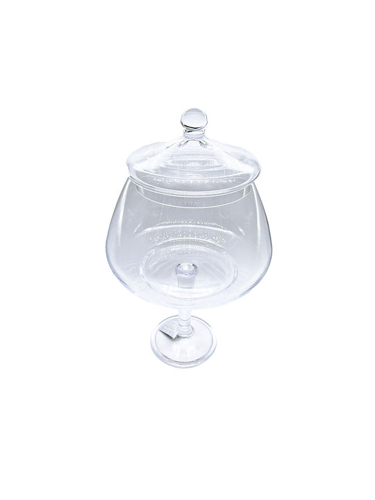 Espiel Glass Sweet Jar Glass with Cap and Foot 25x25x50cm Transparent