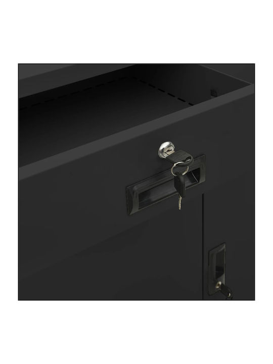 Double-leaf Metallic Outdoor Storage Cabinet with Locking Capability with 2 Shelves Anthracite 90x40x102 cm