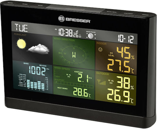 Bresser 5-in-1 Comfort Weather Center Wireless Digital Weather Station Tabletop Black