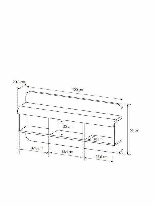Wohnzimmer TV-Einheit Beige mit Vitrine & Beleuchtung L300xB54xH194cm