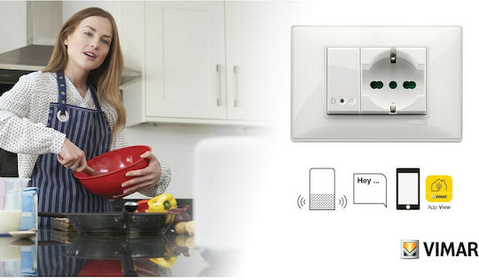 Vimar Plana Recessed Wall Switch Commands Single Without Frame White