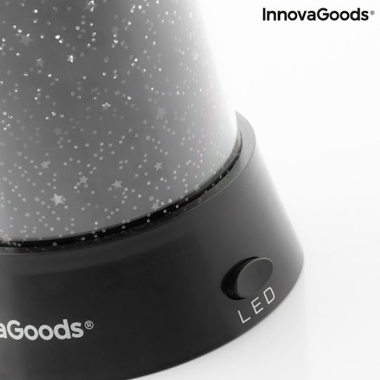 InnovaGoods LED Drehend Kinderprojektorlampe Vezda mit Sternenprojektion Schwarz 10.5x10.5x11.5εκ.