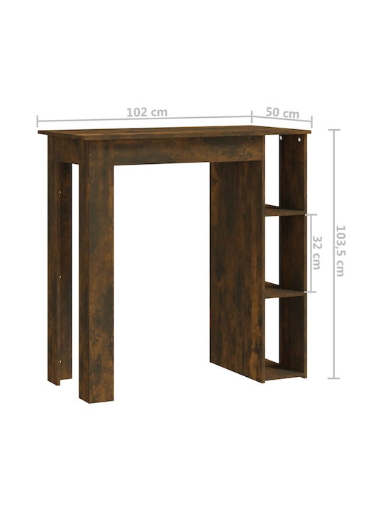 Table Bar Wooden Smoky Oak 102x50x103.5cm