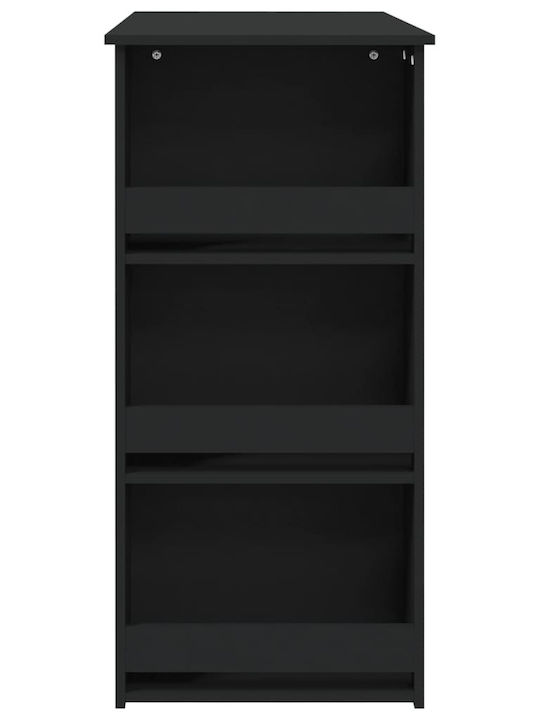Table Bar Wooden Black Velvet-Black Metal 102x50x103.5cm