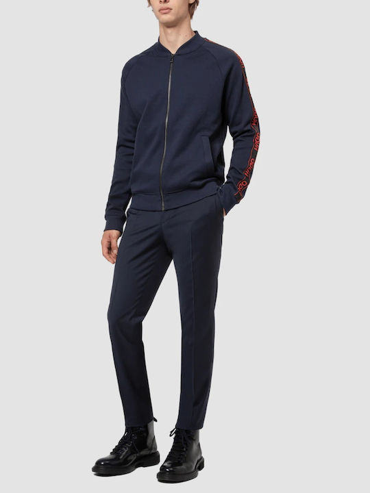 Getlin Trousers Suit Elastic in Slim Fit Navy Blue