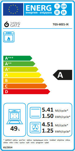Thermogatz TGS 6021 IX Κουζίνα Υγραερίου 49lt με Εστίες Υγραερίου Π60εκ. Inox