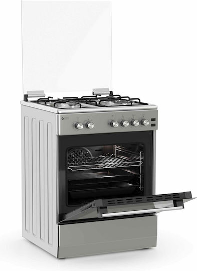 Thermogatz TGS 6021 IX Κουζίνα Υγραερίου 49lt με Εστίες Υγραερίου Π60εκ. Inox