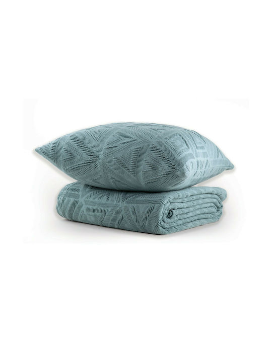 Nef-Nef Homeware Μαξιλάρι Καναπέ Aston από 100% Βαμβάκι Blue 50x50εκ.