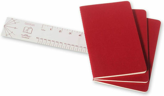 Moleskine Σετ 3 Σημειωματάρια Bullet 40 Φύλλων με Λευκές Σελίδες Κόκκινα