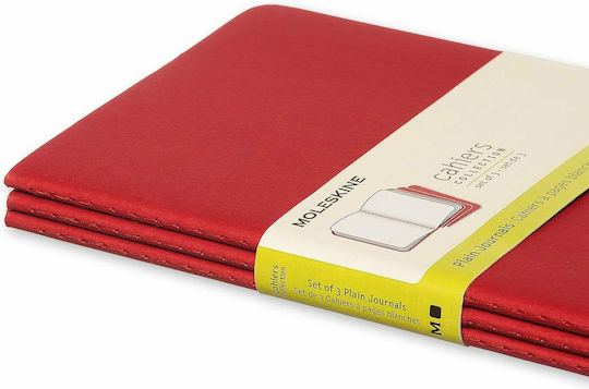 Moleskine Σετ 3 Σημειωματάρια Bullet 40 Φύλλων με Λευκές Σελίδες Κόκκινα