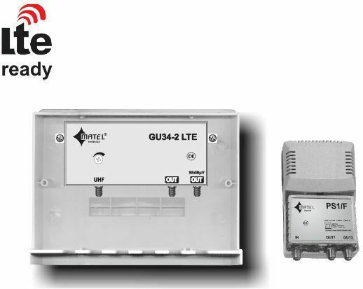 Matel Electronics GU34 LTE UHF Mast Amplifier Satellite 34dB with LTE filter 01-194-0495