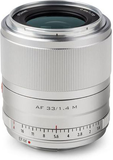 Viltrox Crop Obiectiv Foto AF 33mm f/1.4 M Fix pentru Montura Canon EF-M Silver