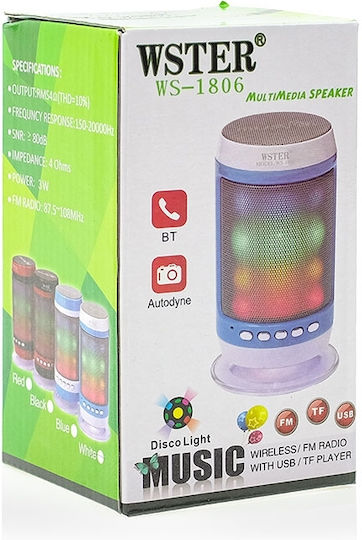 WSTER WS-1806 Bluetooth Speaker 3W with Radio and Battery Life up to 16 hours Black