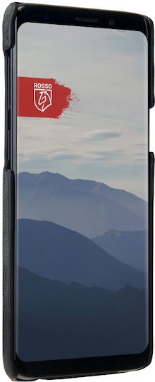 Rosso Select Umschlag Rückseite Leder Schwarz (Galaxy S9)