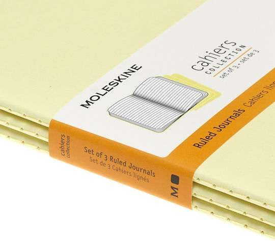 Moleskine Cahiers Set 3 Notizbücher Geregelt Gelb