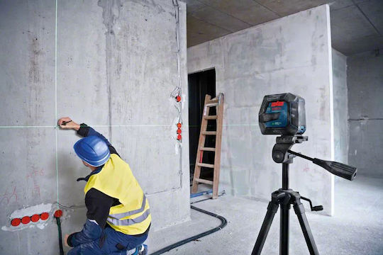 Bosch GLL 2-15 G Γραμμικό Αλφάδι Laser Κόκκινης Δέσμης 1.5V με Εύρος Εργασίας 15m