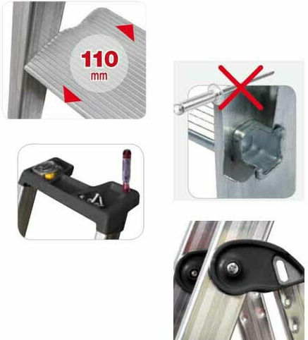 Facal Piu' Su Maxi Scară Aluminiu cu 7+1 Trepte 242buc