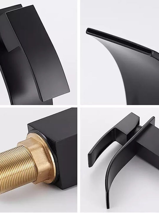 Luxury Mixing Waterfall Sink Faucet Retro Black