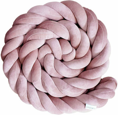 Sparrow Velvet Slim Crib Bumpers Braided Inside Pink 14x200cm