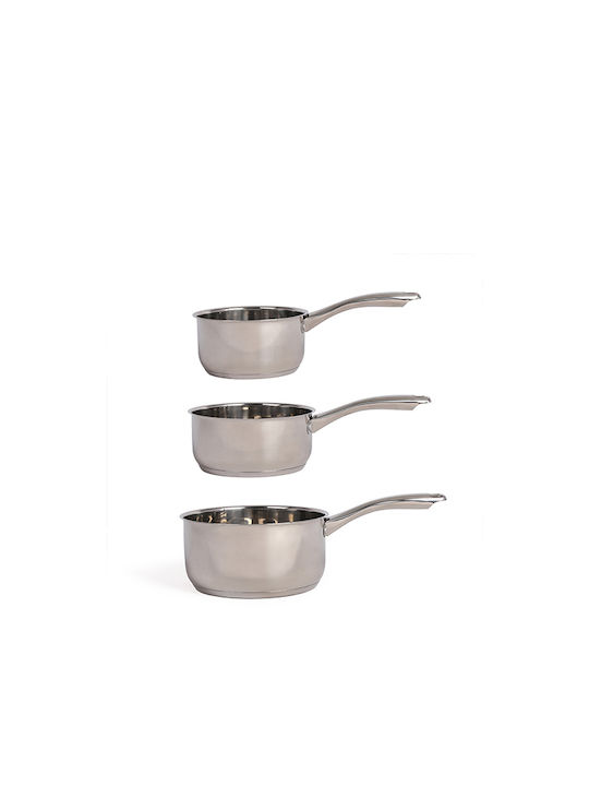 Livoo Pots Set of Stainless Steel with No Coating Silver 3pcs