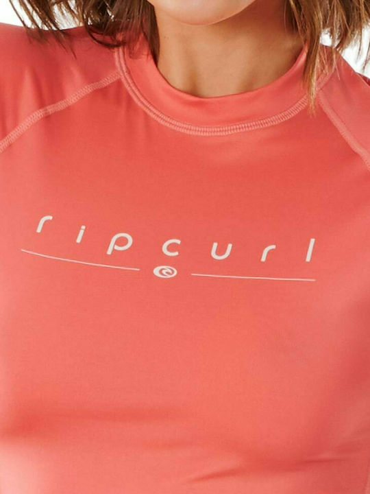 Rip Curl Golden Rays UPF 50 Pentru Femei Mâneci Scurte Tricou De Protecție Solară Roz